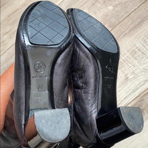 CHANEL Tall Over-the-Knee boots w/patent trim HOT! - Picture 11 of 13